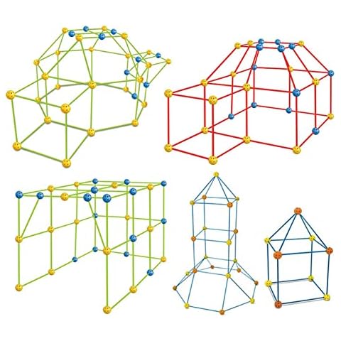 Kit de construcción de Fortaleza para niños 130 Piezas Juguetes de construcción que brillan en la oscuridad Cover