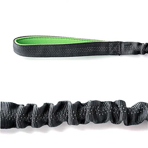 Mighty Paw Tactical Dog Leash | Dual Handle Bungee Lead, Premium Quality Dog Leash With Two Handles, Reflective Stitching, And Neoprene Padded Handles. For Medium And Large Dogs (Grey/Green) #TOP3