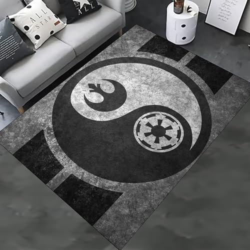 Generic Rebel and Empire Logo Yin Yang Rug, Starwars Empire