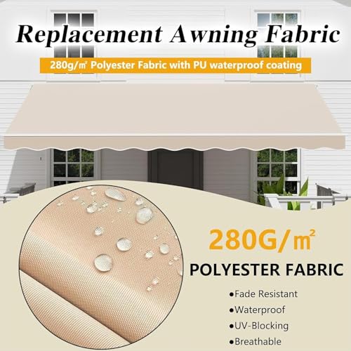 Toile de remplacement pour auvent de terrasse rétractable robuste 5m - 3