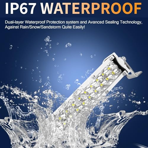 Image of 7 Inch Slim Light Bar for Boat Truck, 60W 6000lm Marine Waterproof LED Small Light Bars, 12V-60V LED Spotlights for ATV UTV RV RZR Trailer Fishing Driving, 1 Pack White Housing