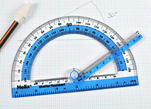 Helix Swing Arm Protractor, 180 Degree, 6 Inch, Assorted Colors (60009) #TOP2