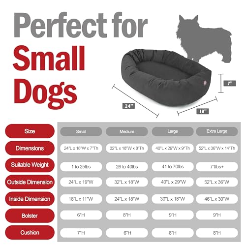 Image of Majestic Pet Suede Shredded Memory Foam Mix Calming Dog Bed Washable - Cozy Soft Round Dog Bed with Spine for Head Support - Fluffy Donut Dog Bed, 24 Inch, Gray