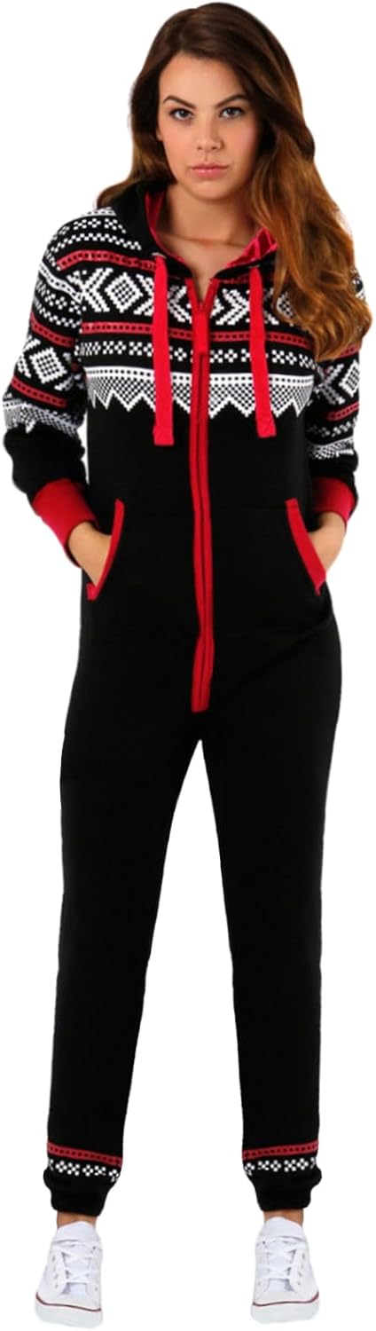 One Piece Pajamas for Women Unisex Hooded Fleece Onesies Adult Jumpsuits Non Footed Pajama - Image 3
