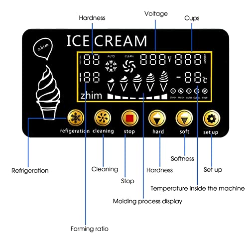 Gewerbliche Eismaschine Für Die Gastronomie, 1200 W Eiscrememaschine 3 Geschmacksrichtungen 16 Bis 18 L/H Eismaschine… – Bild 3
