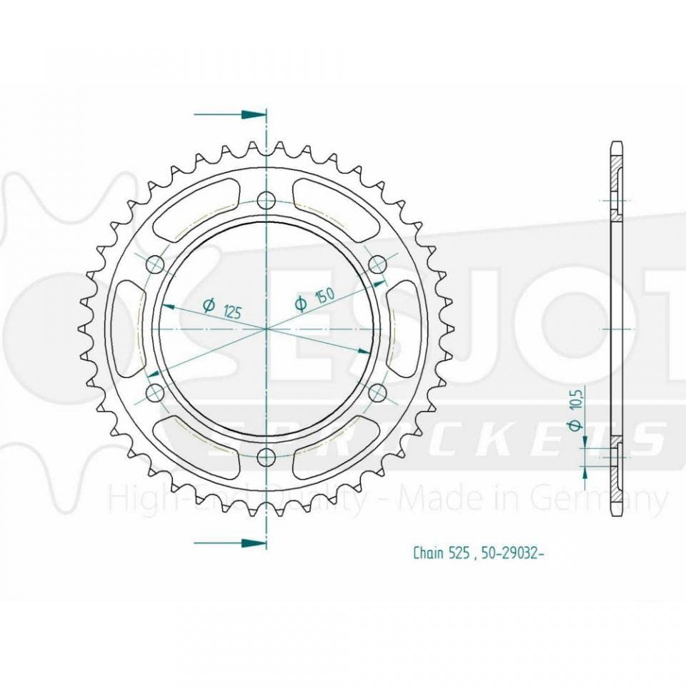 Piñón Esjot para KTM 1050 Adventure 2015 Ã 2016 42 dientes paso 525 Ã125mm A estrenar