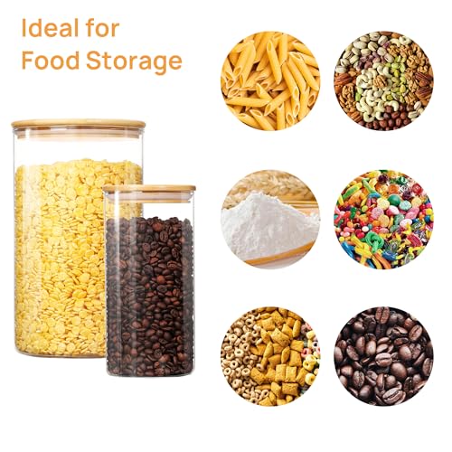 image for Vtopmart 112oz+44oz Glass Food Storage Jars, Glass Food Containers wit