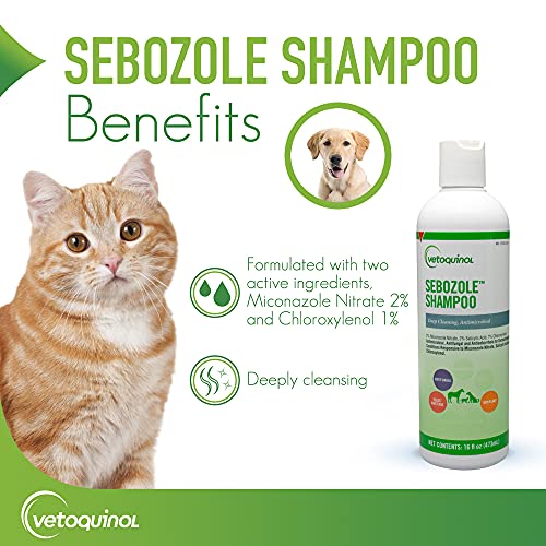 Vetoquinol Sebozole Pet Shampoo with Miconazole Nitrate 2% and Chloroxylenol 1%, 16oz Vetoquinol Sebozole Pet Shampoo with Miconazole Nitrate 2% and Chloroxylenol 1%, 16oz