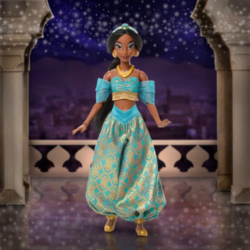 Mattel Disney Princess Jasmine Sparkling Collector Fashion Doll | 11" Tall, 11 Articulation Points, Posable Doll in Signature Look, Removable Outfit, Shoes, Necklace & Earrings - image 2