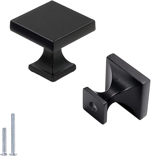 Peaha PHJ22BK - Manijas para cajones de alacenas, color negro, barra cuadrada en forma de T Perillas para muebles de acero inoxidable paquete de 5
