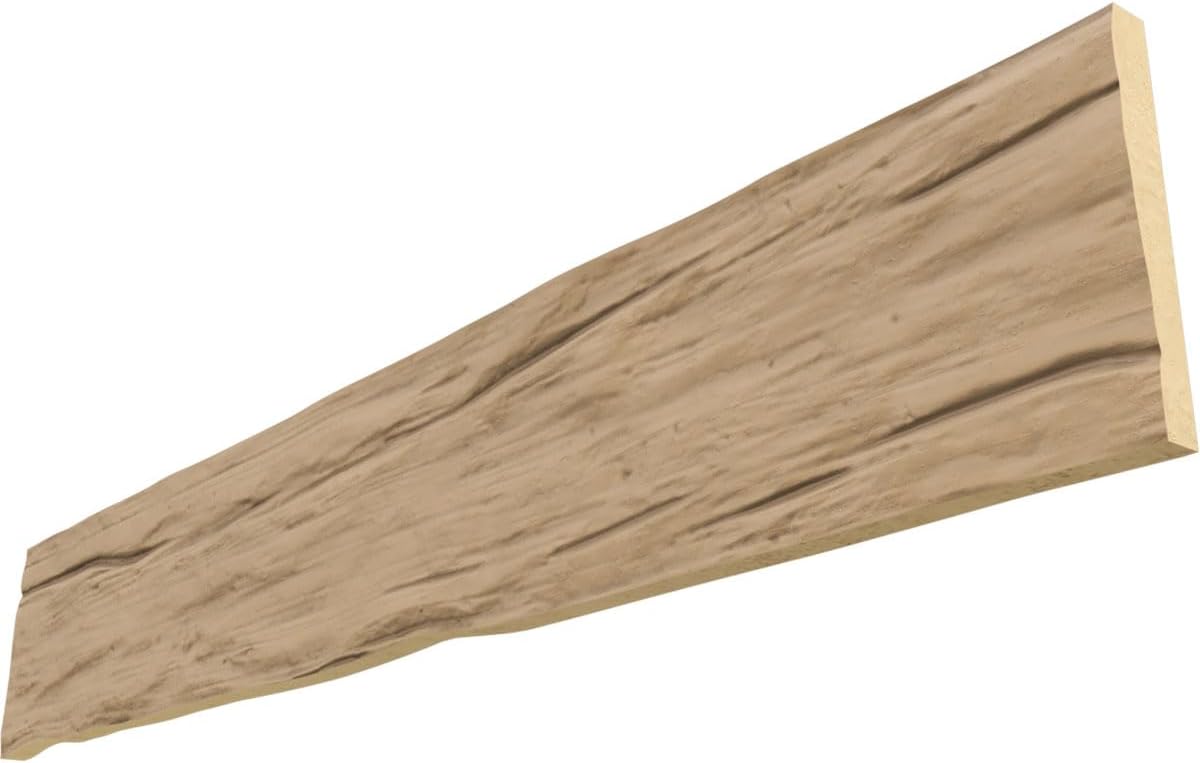 Ekena Millwork BMRWS1C0060X010X216OT 1-Sided Riverwood Endurathane Plank Faux Wood Beams, 18-in. L, Oatmeal