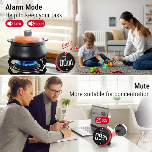 Image of TempPro 99-Hour Digital Kitchen Timer with Strong Magnetic & Stable Stand, Classroom Timers with 3-Volume-Level, Stopwatch with Large LED Display, Digital Timers for Classroom(Previously ThermoPro)