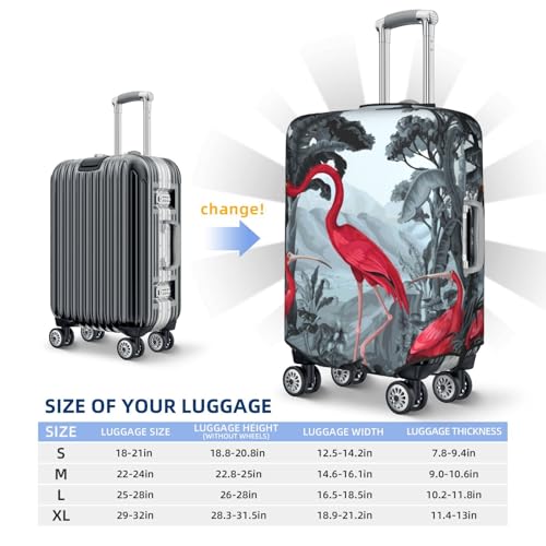 Flamingo On The Jungle Travel Luggage Covers - Elasticity Suitcase Covers Protector for Luggage 18-32 Inch2