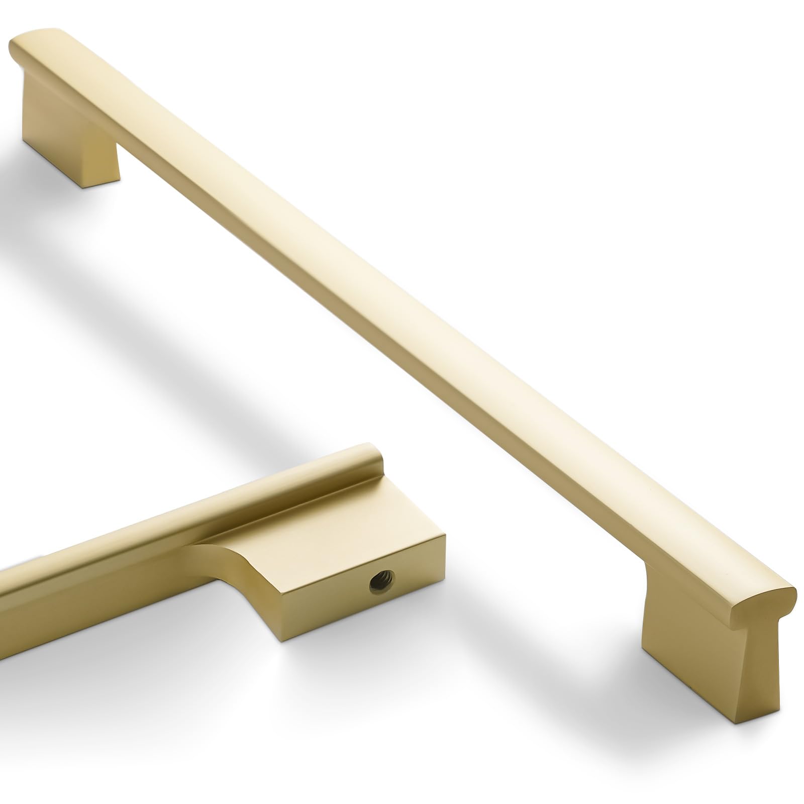 Amasideca 10 Pack Brushed Gold Cabinet Pulls 10 Inch Hole Centers Kitchen Cabinet Handles Gold Drawer Pulls Cabinet Hardware