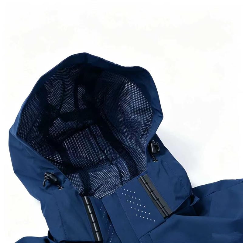 Image of Men's Waterproof Windbreaker with Removable Hood Lightweight Rain Coats for Casual Hiking Cycling