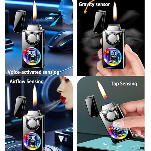 Encendedor de Butano Metal Dual Llama Activado por Voz miniatura 4
