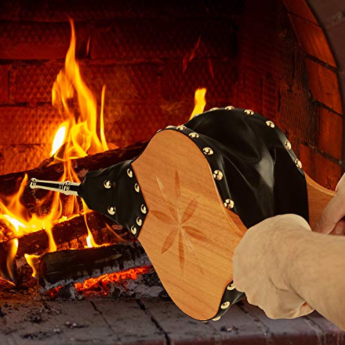 TJ.Moree Kamin-Balg für den Innenbereich, 48,3 x 20,3 cm, großes Holz-Feuergebläse mit Hängeband, Langer Griff, Metalldüse, tolles Werkzeug für Kamin, Feuerstelle, Holzofen, Grill, Outdoor Camping