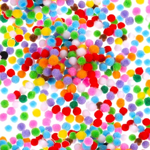 Netuno Pompons Bastelset 18 Stück - 3cm Bunte Wollkugeln DIY Dekoration