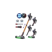 Zynet DP2 Aspirapolvere Senza Fili con Doppia Batteria, 45KPa, 60Min, 500W, Display LED, Asta Telescopica, Autoportante, LED Verde, Scopa Elettrica Senza Fili per Peli Di Animali, Tappeti, Pavimenti Duri