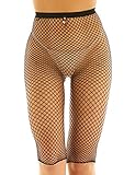Damen sexy durchsichtige Netz-Leggings knielange Unterhosen, slim fit, Taille: 56-110 cm / 22,0-43,0 Zoll, Länge: 40 cm / 16,0 Zoll.