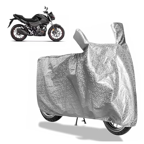 Image of Sulfar Bike Cover for Hero MotoCorp Hunk 160R (Sports Naked) | Waterproof, Dustproof & UV Protected | All Weather Two Wheeler Cover (Silver) New 2026 Variants