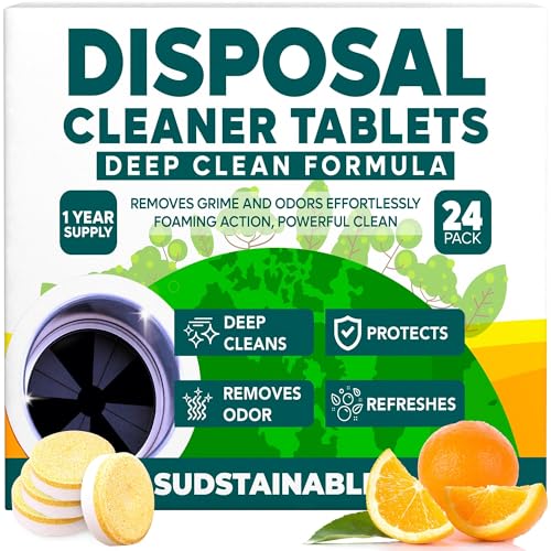 Sudstainables Garbage Disposal Cleaner Tablets 24-Pack - Sink Cleaner and Deodorizer, Disposal Cleaner and Deodorizer, Garbage Disposal Cleaner and Deodorizer Tablets - up to 1-year Supply