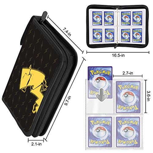 POKONBOY Carrying Case Binder Compatible with Pokemon Cards, Holds Up to 400 Cards - 50 Pages 4-Pocket Card Sleeves Holder Collector Album Fit for Pokemon Trading Cards - Thumbnail 3