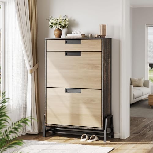 Design elegante: Stile farmhouse moderno con ante nascoste e un cassetto extra, ideale per l’ingresso e si adatta a diversi arredamenti domestici.