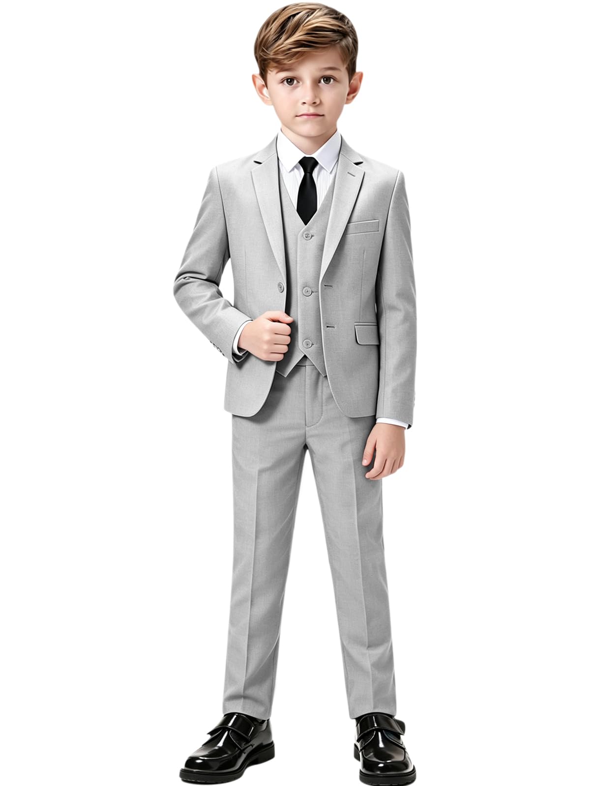 Suit for Boy Formal Slim Fit Tuxedo 5 Pieces Kids Toddler Wedding Outfit Blazer Pants Vest Set Boys Suits