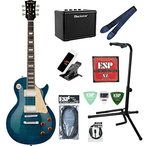 GrassRoots G-LP-60S See Thru Blue 《すぐに始められる!コンパクト高性能アンプ付き 入門セット》エレキギター 初心者