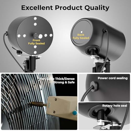 FUGOO 24" Eco BLDC Motor Powerful Airflow Quiet Industrial Outdoor Wall Fan - image 5