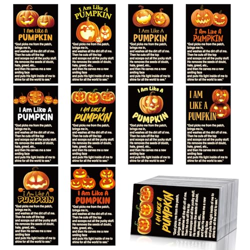 Moinchore 200 Pcs Halloween Pumpkin Scripture Cards Bible Verse Prayer