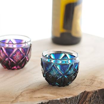 【値下げ】島津　薩摩切子　小皿　色被せガラス 島津 薩摩切子 色被せガラス 切子お猪口【藍】 – smileantiques