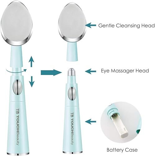 Miniatura 7 de TOUCHBeauty Masajeador de ojos sónico con cepillo de limpieza facial suave para ojos y cara dispositivo de cuidado de la piel alivia las ojeras y la