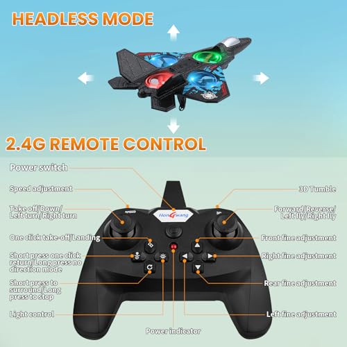 RC Plane 2.4GHz Remote Control Plane L0712 Quadcopter Hovering with Auto Hovering Fighter Aircraft RC Airplane RTF for Beginner, Kids and Adults,3D Flip Airplane Toy with Colored Lights USB Charging