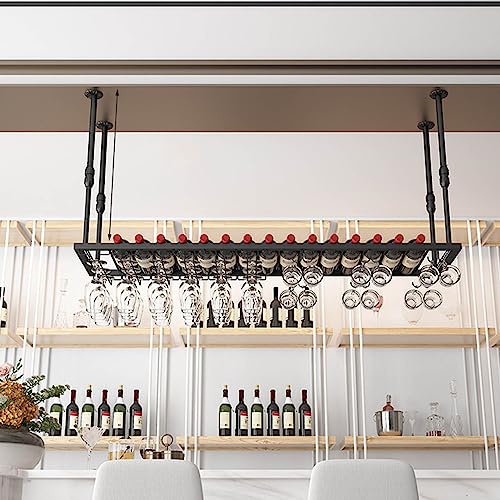Étagère de décoration de plafond en fer et range-bouteilles chic
