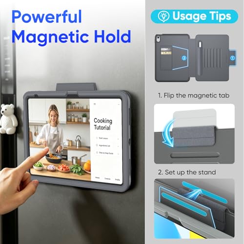 Image of SEYMAC stock Case for iPad (A16) 11th /10th Generation 11 /10.9'', Full-Body Drop Protection,[Stitched Slim Pencil Sleeve],Strong Magnetic Auto Sleep Case, Absorbing Multi-Angles Stand, Card Slot- Gray