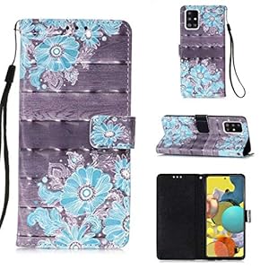 WJMWF Hoesje voor Samsung Galaxy A51 5G 3D Patroon PU lederen Portemonnee Flip Cover Magnetische Sluiting,met Kaartsleuf…