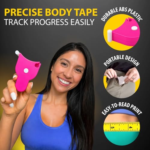 Image of Perfect Body Tape Measure - 80 Inch Automatic Telescopic Tape Measure - Retractable Measuring Tape for Body: Waist, Hip, Bust, Arms, and More (Pink - 80 inch)