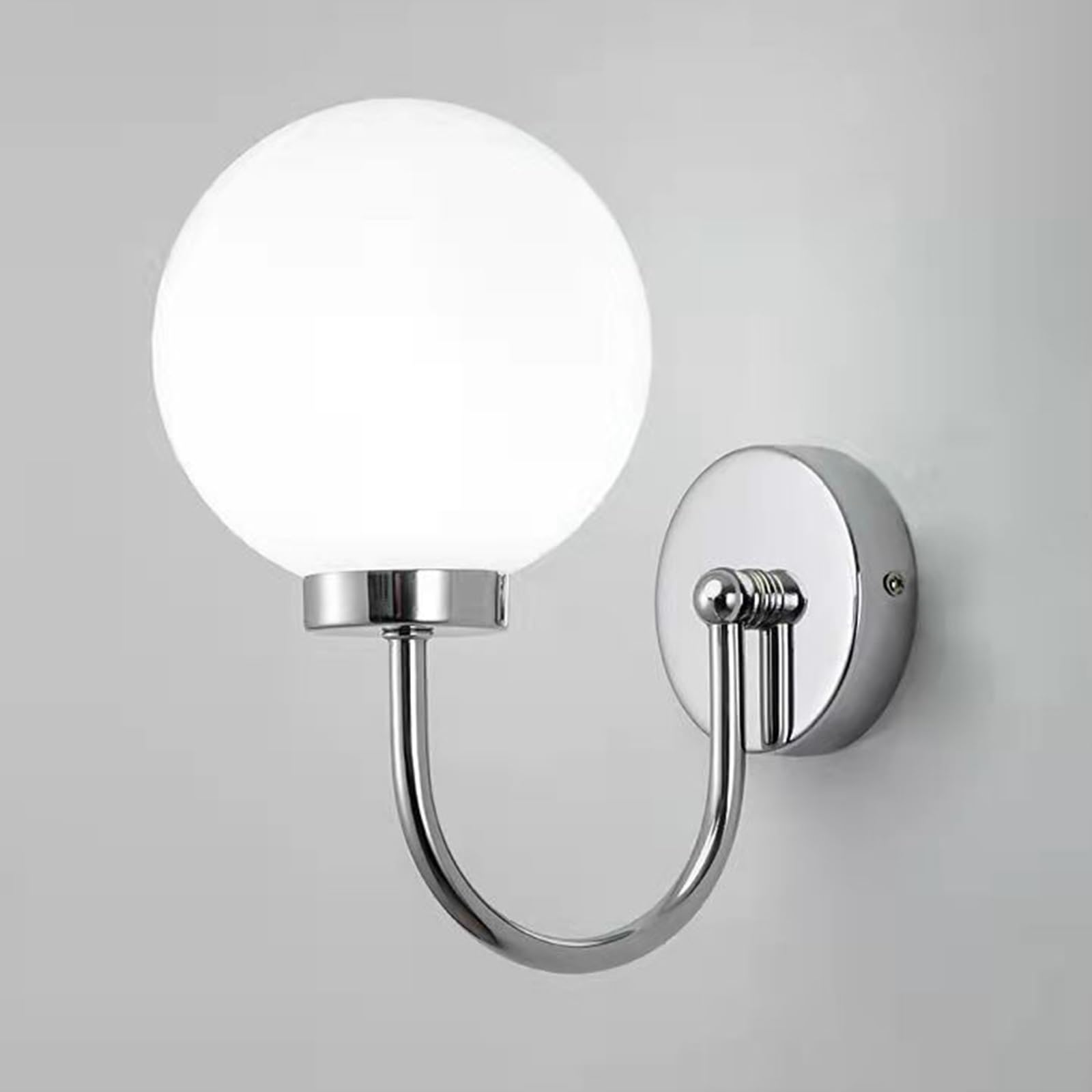 KBUUKYYXouy Simple Wall Sconce Light, Modern Opal Glass Wall Lamp, G9 Base Fixture Mid-Century Modern Metal Wall-Mounted Lamp for Bedroom Bathroom Living Room Corridor Dining Room(Gold)(Chrome)