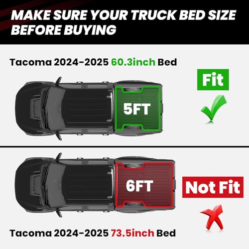 image for LASFIT Bed Mat for Toyota 2024-2026 Tacoma (5FT/5'Bed) Truck Bed, All 
