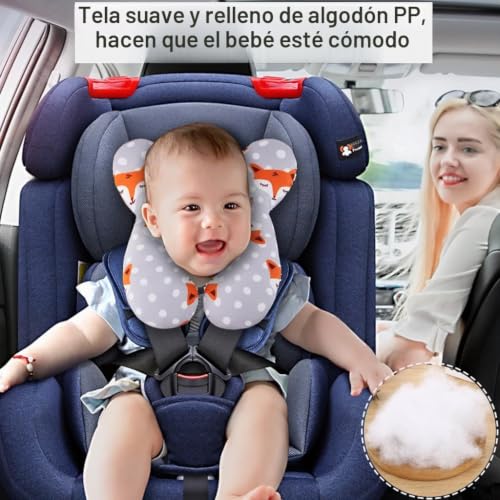 Miniatura 2 de Almohada De Viaje Vocheer Para Bebé De 0 A 1 Año, Cojín De Apoyo Para La Cabeza Y El Cuello Para Asiento De Coche, Asiento De Cochecito