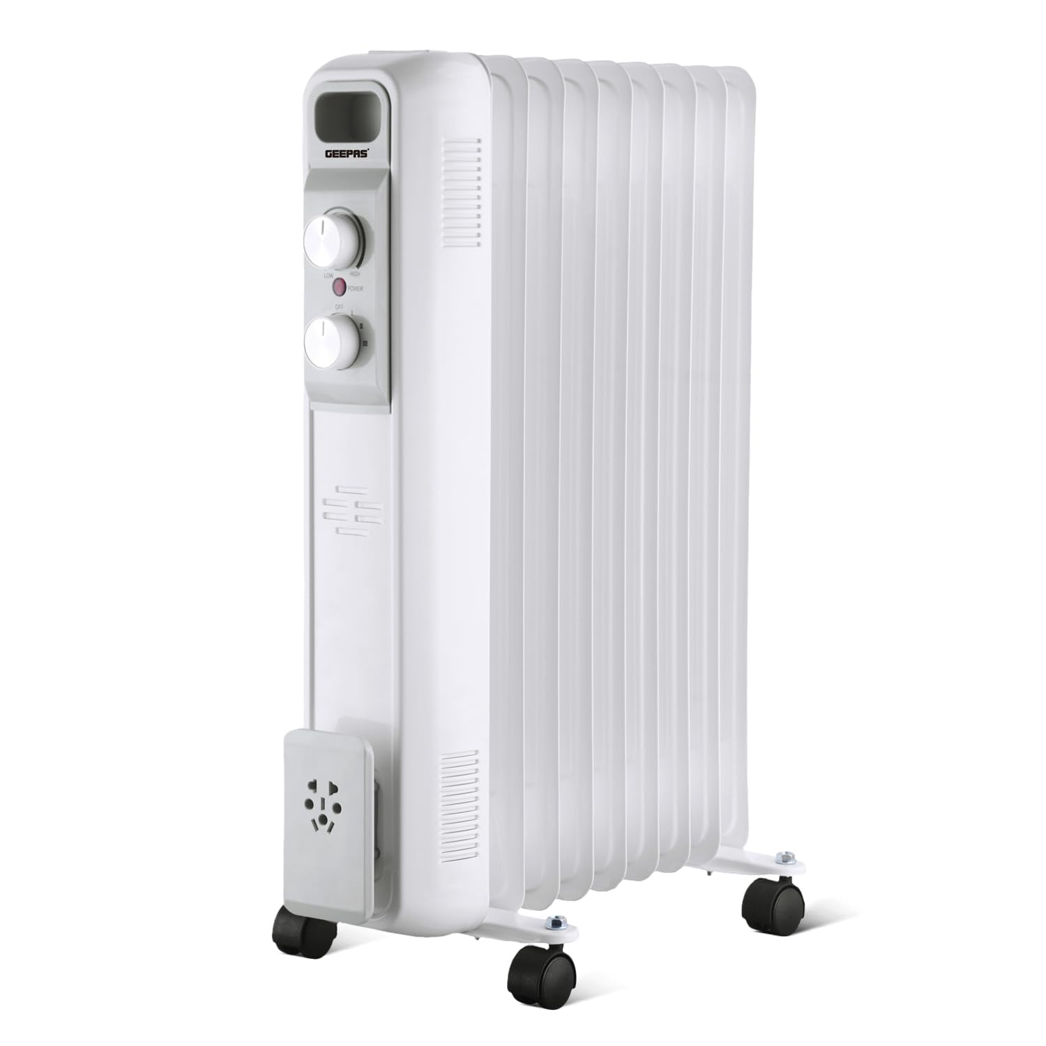 Geepas Oil Filled Radiator Heater, 2000W – Energy Efficient Electric Heater – 3 Power Settings, Adjustable Temperature/Thermostat, Safety Cut off – Low Running Cost – 2 Year Warranty, 9 Fins, White