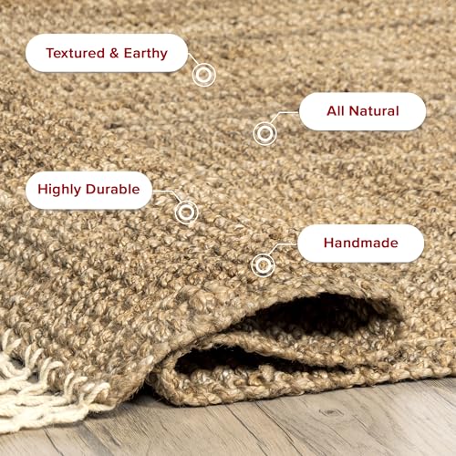 nuLOOM Raleigh Farmhouse Jute Tasseled Area Rug, 8x10, Natural - Image 6