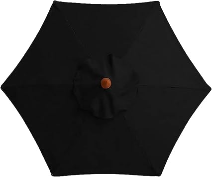 Patio Umbrella Replacement Canopy for 6/8 Ribs, 300D UV Protective and Water Resistant Patio Canopy - Premium Quality Replacement Canopy CoverColorBlack,Size2.7m/8 Ribs