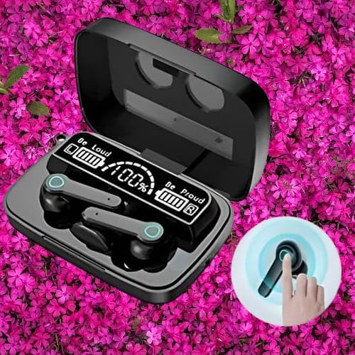 Image of M19 Wireless Bluetooth Earbuds with LED Power Display, Wireless Charging Case, Touch Control, Crystal Clear Audio