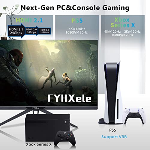 Fyhxele Gaming Monitor, 4K Monitor 144Hz 28" With Remote, Uhd Ips Computer Monitor, 65W Usb-C, 1Ms, Vesa Mount, Dual Speaker, Free-Sync, Dsc, 1Xhdmi2.1, 1Xhdmi2.0, Inputs 1Xdisplayport1.4, Hdr400 #TOP1