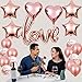 Valentines Day Decorations, 40 Inch Rose Gold Love Balloons Kit – Pack of 20 | Rose Gold Valentines-Day Party Supplies, Heart Shaped and Latex Balloon kit | Wedding, Bridal Shower Decorations