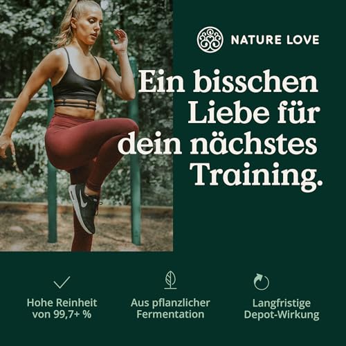 NATURE LOVE® L-Arginin Base mit Citrullin - 365 Kapseln - Hochwertiges pflanzliches Arginin in BASE Form mit 99,7+% Reinheit - Hochdosiert, vegan, in Deutschland produziert