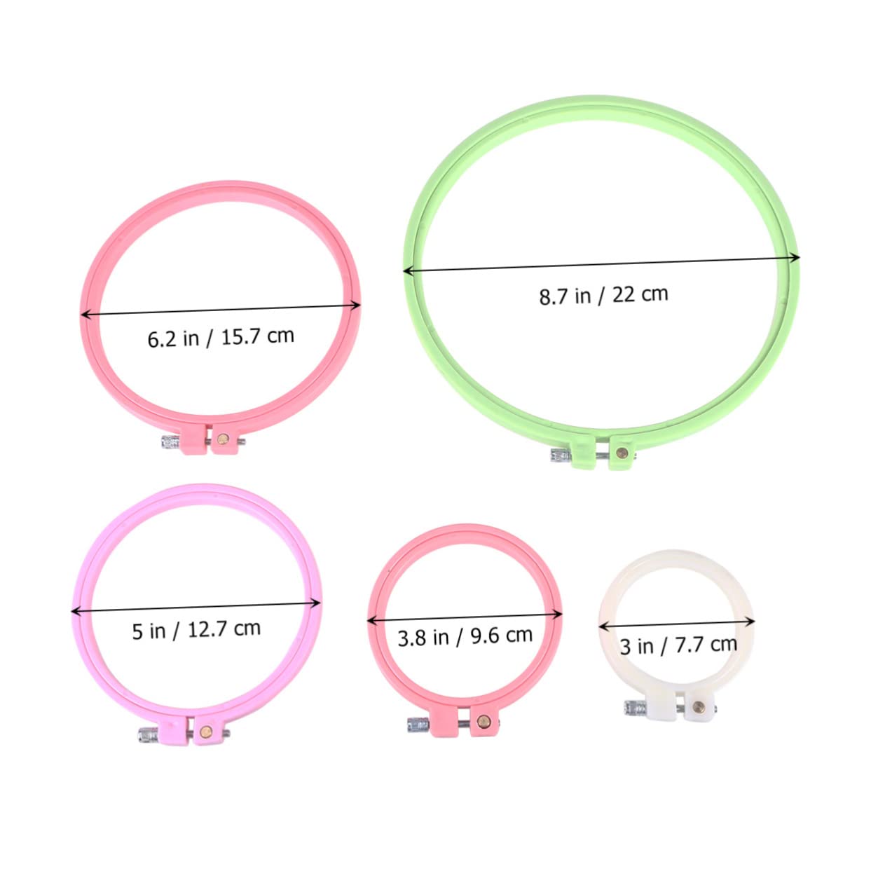 Hohopeti Upgrade Your Embroidery Pcs Plastic Hoops Cross Stitch Rings Embroidery Circles Easy Adjust Random for Wall Decor